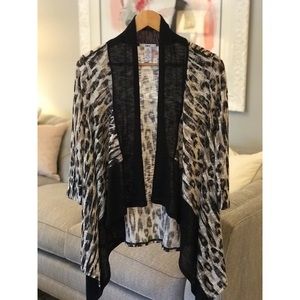 Bar III | 3/4-Sleeve Cheetah Cardigan | Small